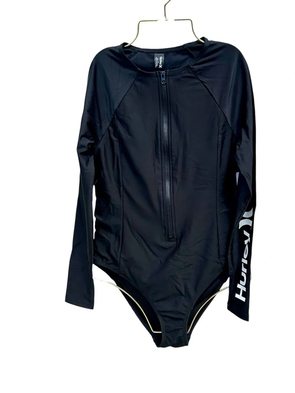Hurley Long‑Sleeve One‑Piece Swimsuit • Black • Zip Front • Size M - Picture 4 of 13